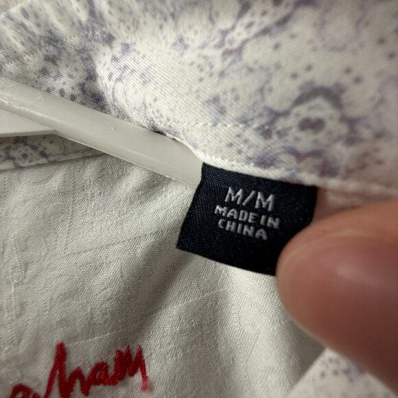 Robert Graham Geometric Medium White Mens Long Sleeve Button Up Bold Shirt Adult - Picture 10 of 14